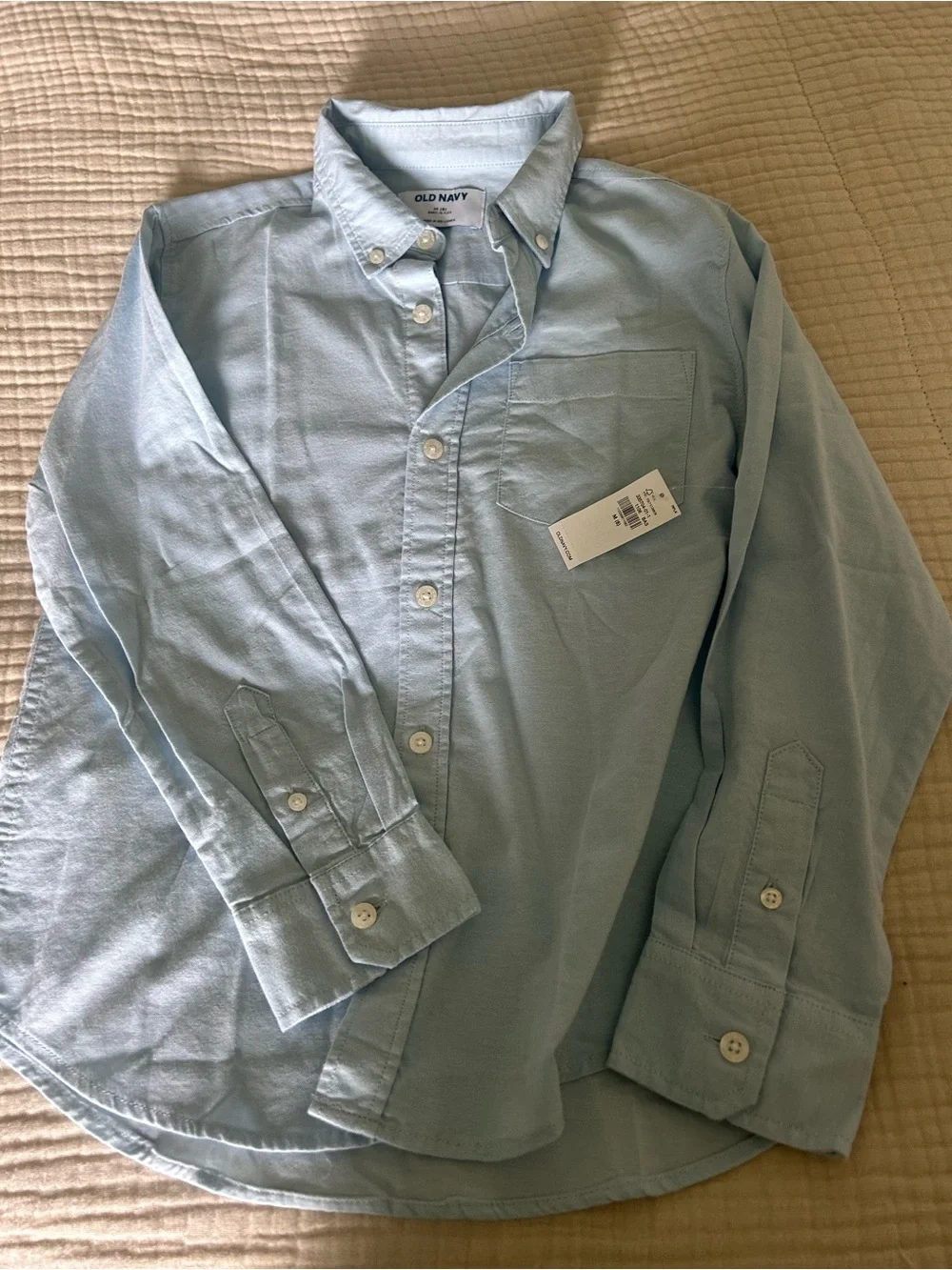 NWT Old Navy Kids Medium Blue Button Down Shirt